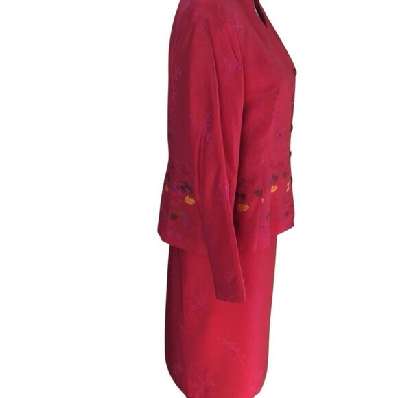 Vintage Gerard Pasquier Raspberry Made in France Two Piece Suit Size 42 Artsy - Picture 4 of 16